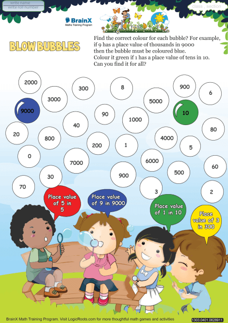 blow bubbles math worksheet for grade 4 free printable