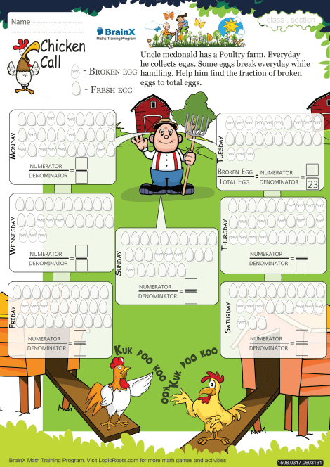 chicken math worksheets