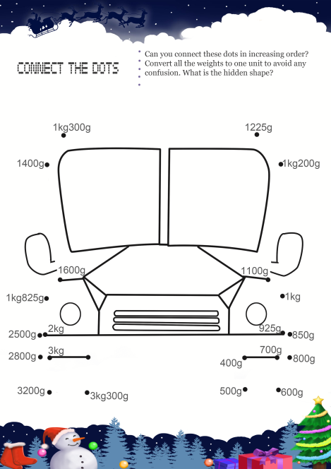 Connect The Dots Bus worksheet