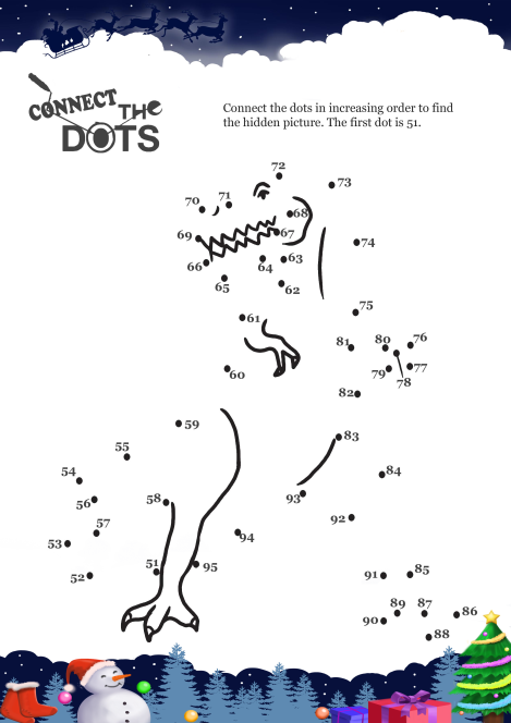 Connect The Dots Dino worksheet