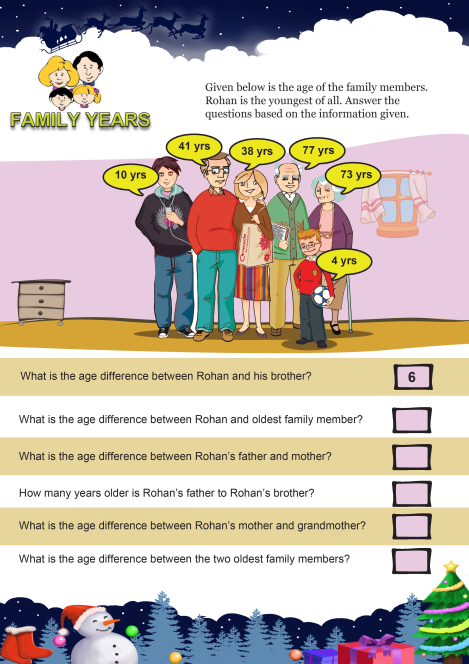 Family Years worksheet