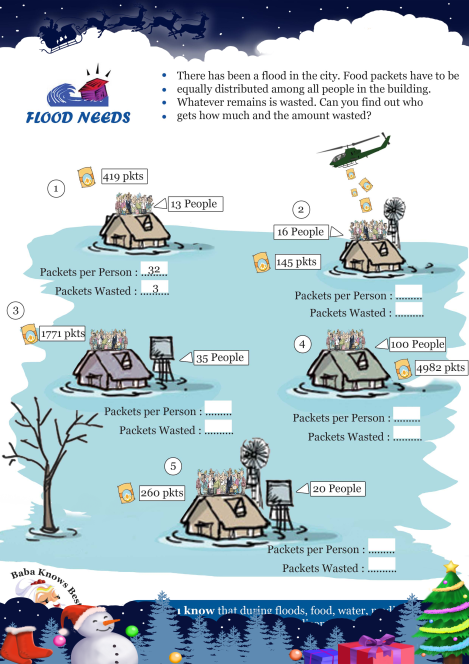Flood Needs worksheet