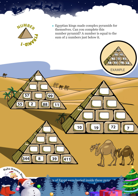Number Pyramid 1 worksheet