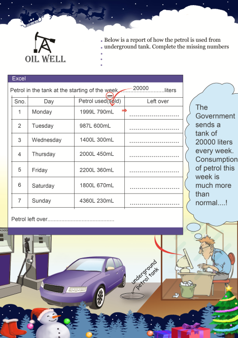 Oil Well worksheet