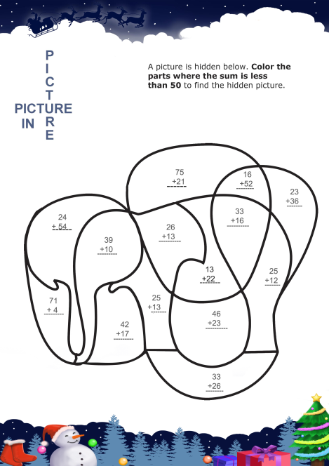 Picture In Picture Elephant worksheet