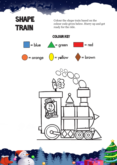 Shape Train worksheet