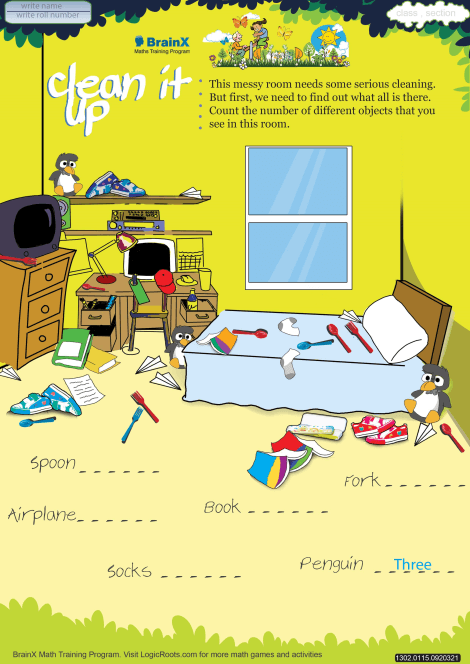 Clean It Up Math Worksheet for Grade 1 | Free & Printable Worksheets
