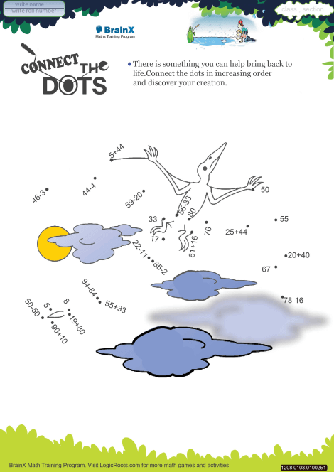Connect The Dots Flying Dyna worksheet