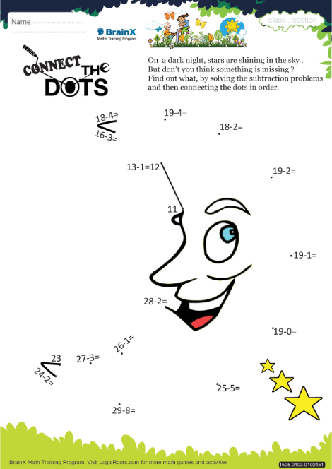 Connect The Dots Moon Math Worksheet for Grade 1 | Free & Printable