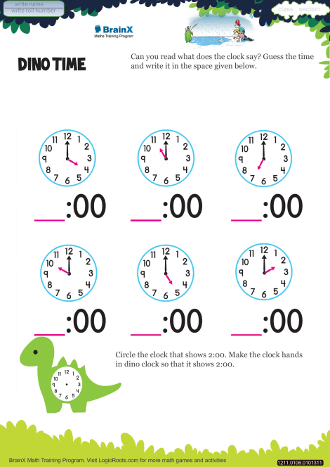 Dino Time Math Worksheet for Grade 1 | Free & Printable Worksheets