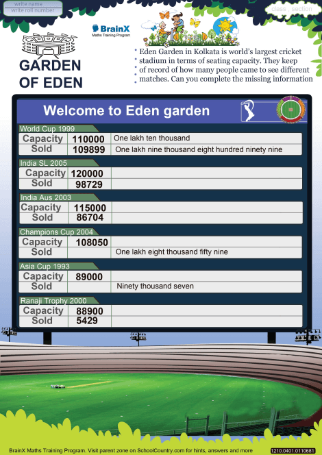 Garden of Eden worksheet
