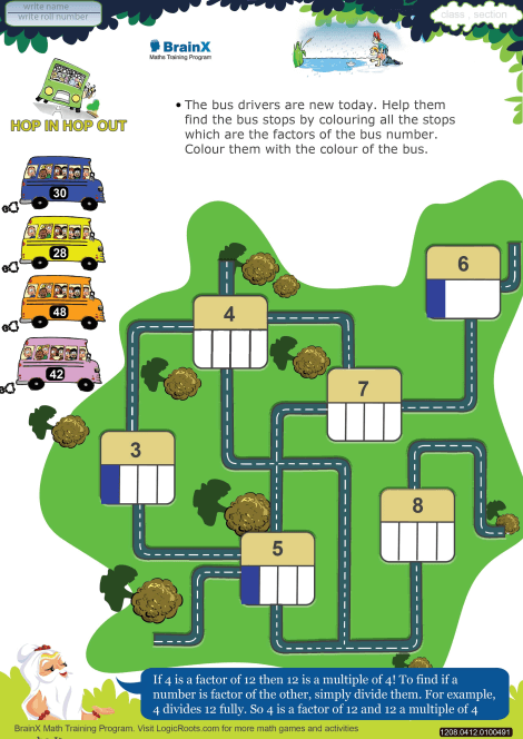 Hop in Hop out Math Worksheet for Grade 4 | Free & Printable Worksheets