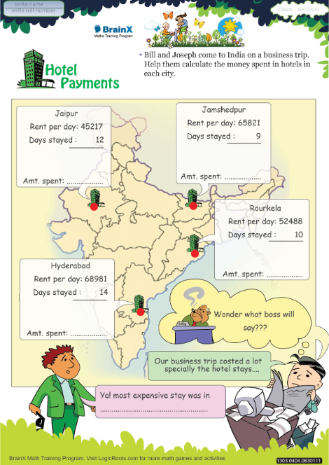 Hotel Payments worksheet