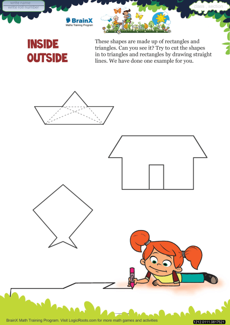 inside outside math worksheet for grade 1 free