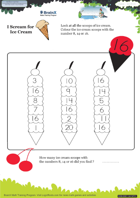 I Scream For Ice Cream worksheet