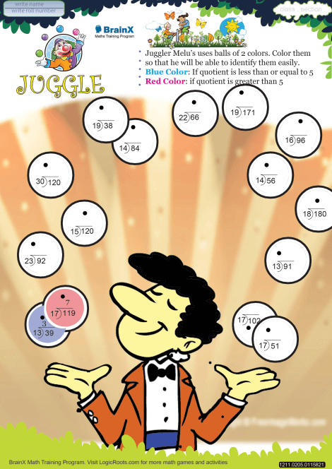 Juggle worksheet