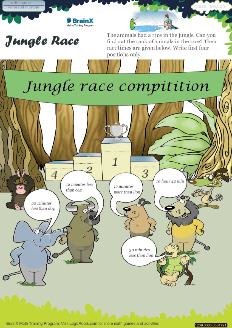 Jungle Race worksheet