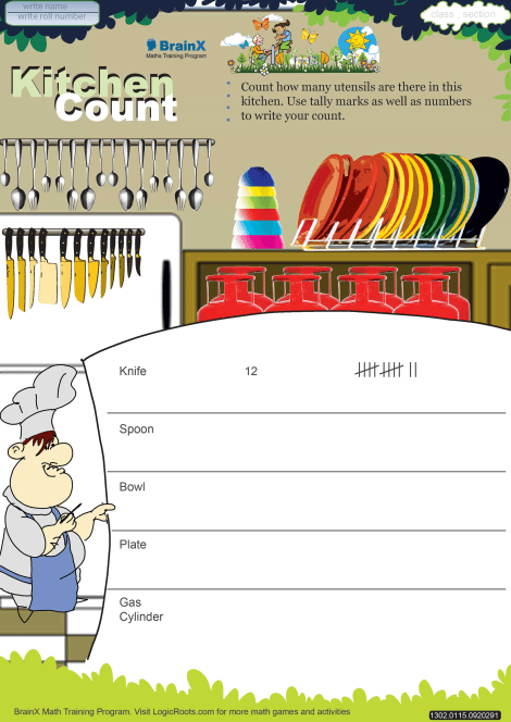 Kitchen Count worksheet