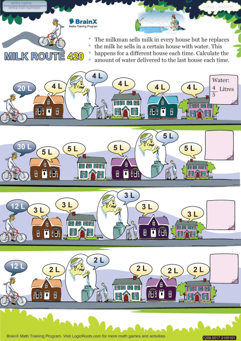 Milk Route 420 worksheet