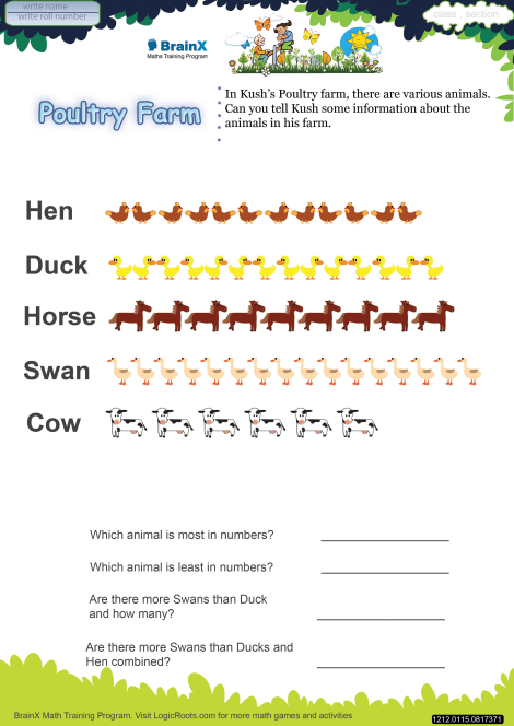 Poultry Farm Math Worksheet for Grade 1 | Free & Printable Worksheets