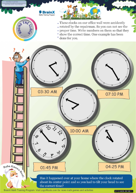 Round The Clock Math Worksheet for Grade 4 | Free & Printable Worksheets