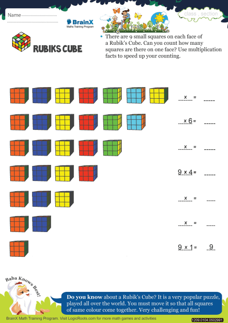 Rubiks Cube worksheet