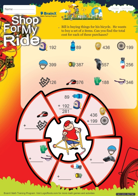 Shop For My Ride worksheet