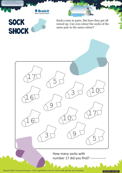Sock Shock worksheet
