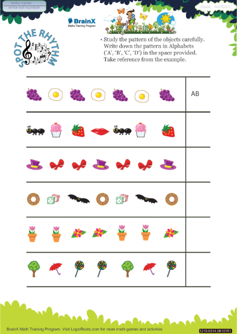 spot the rhythm math worksheet for grade 3 free printable worksheets