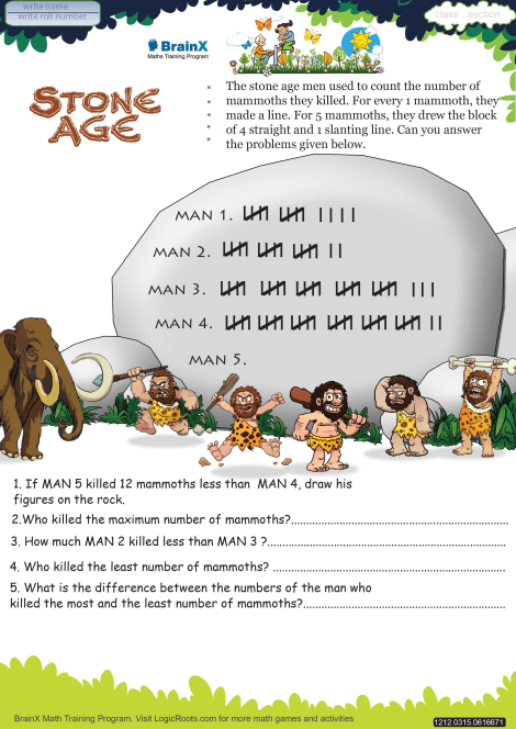 Stone Age Math Worksheet For Grade 3 Free Printable Worksheets