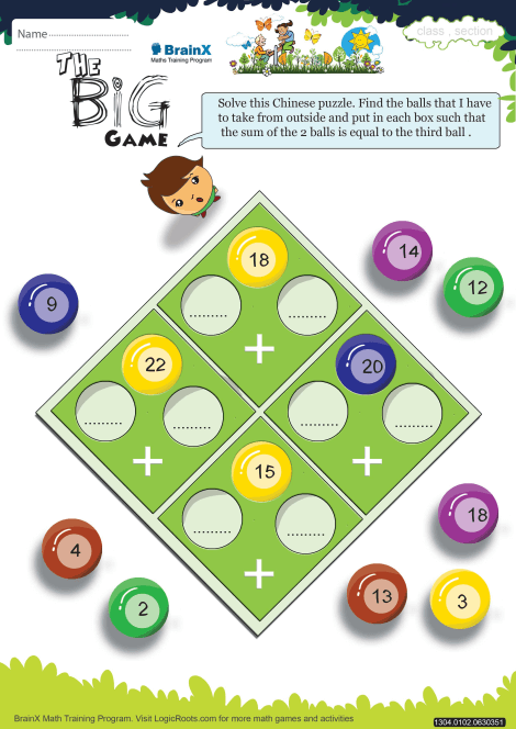 The Big Game Math Worksheet for Grade 1 | Free & Printable Worksheets