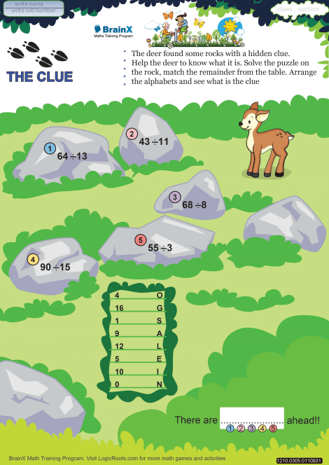 The Clue Math Worksheet for Grade 3 | Free & Printable Worksheets