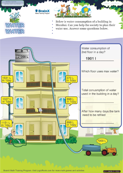 Water Water worksheet