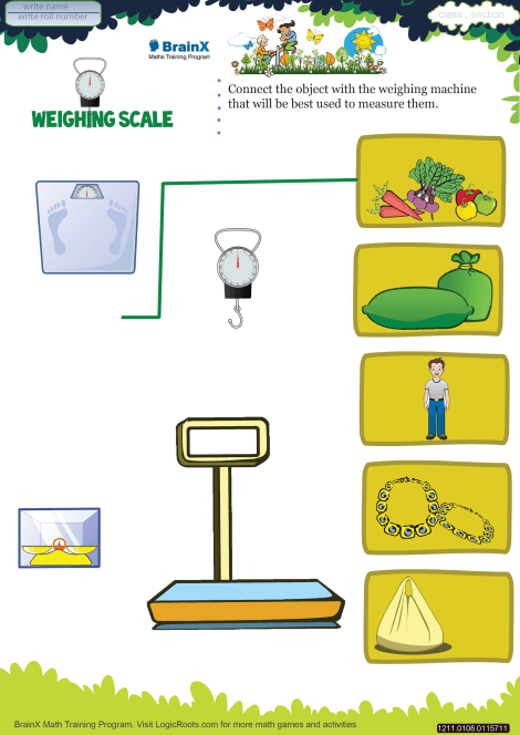 Weighing Scale Math Worksheet For Grade 1 Free Printable Worksheets