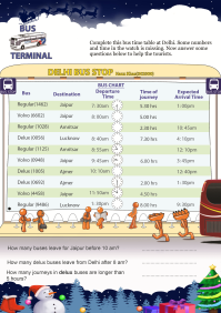 Bus Terminal worksheet