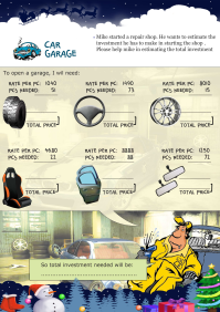 Car Garage worksheet