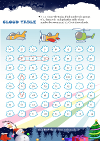 Cloud Table worksheet