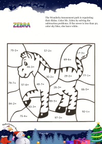 Color Me Zebra worksheet