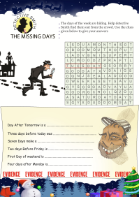 Detective Smith And The Missing Days worksheet