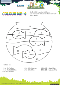 Colour Me 4 worksheet