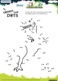 Connect The Dots Dino worksheet