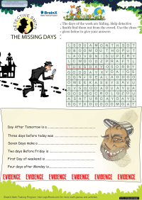 Detective Smith And The Missing Days worksheet
