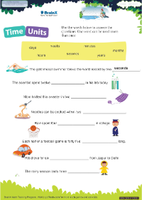 Time Units worksheet